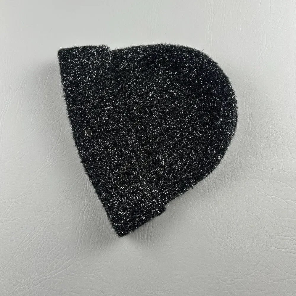 Kate Spade New York Black Metallic Knit Scarf and hat Women’s Soft Winter